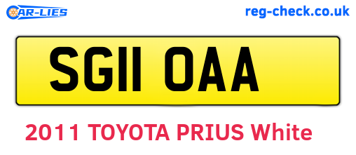 SG11OAA are the vehicle registration plates.