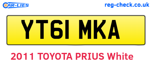YT61MKA are the vehicle registration plates.