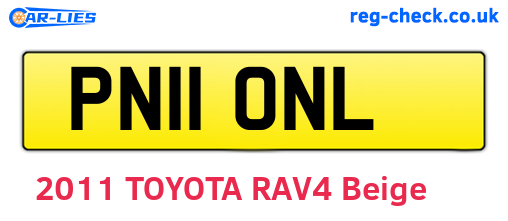 PN11ONL are the vehicle registration plates.