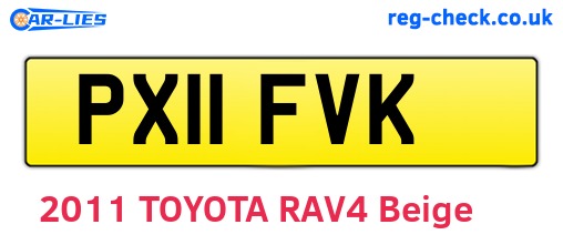 PX11FVK are the vehicle registration plates.