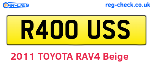 R400USS are the vehicle registration plates.