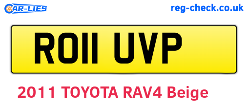RO11UVP are the vehicle registration plates.