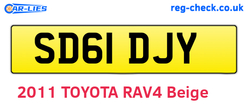 SD61DJY are the vehicle registration plates.