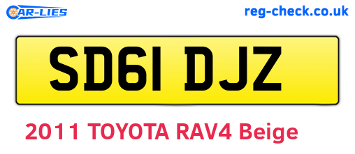 SD61DJZ are the vehicle registration plates.