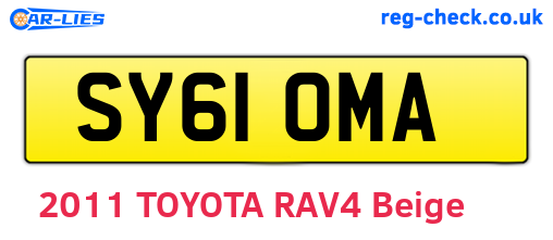 SY61OMA are the vehicle registration plates.