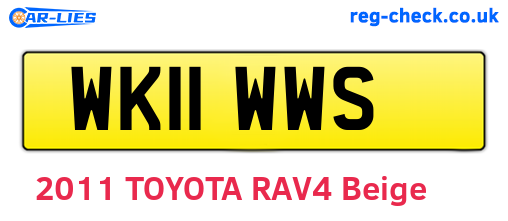 WK11WWS are the vehicle registration plates.