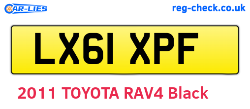 LX61XPF are the vehicle registration plates.