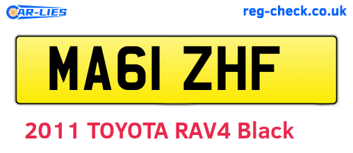 MA61ZHF are the vehicle registration plates.