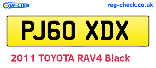 PJ60XDX are the vehicle registration plates.