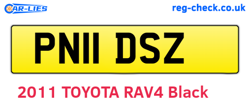 PN11DSZ are the vehicle registration plates.