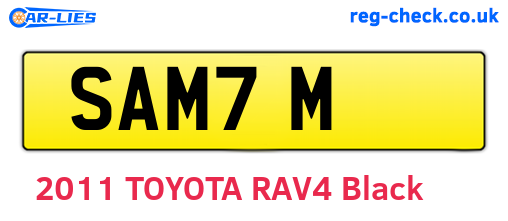 SAM7M are the vehicle registration plates.