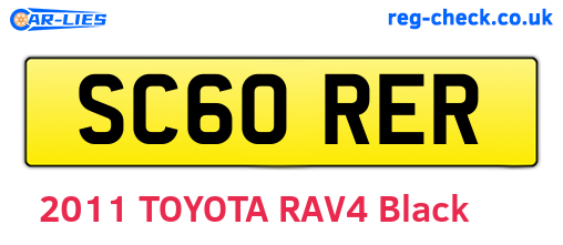 SC60RER are the vehicle registration plates.