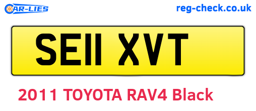 SE11XVT are the vehicle registration plates.