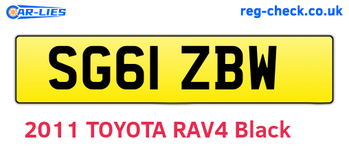 SG61ZBW are the vehicle registration plates.