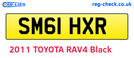 SM61HXR are the vehicle registration plates.