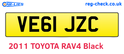 VE61JZC are the vehicle registration plates.
