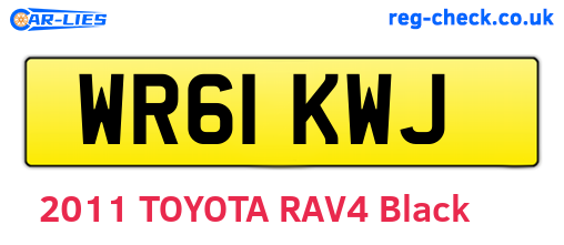 WR61KWJ are the vehicle registration plates.