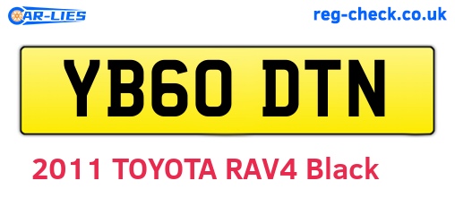 YB60DTN are the vehicle registration plates.