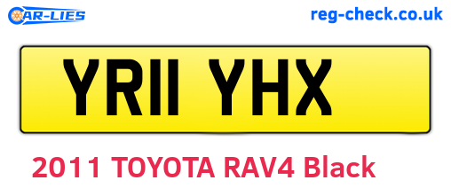 YR11YHX are the vehicle registration plates.