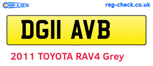 DG11AVB are the vehicle registration plates.