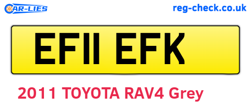 EF11EFK are the vehicle registration plates.