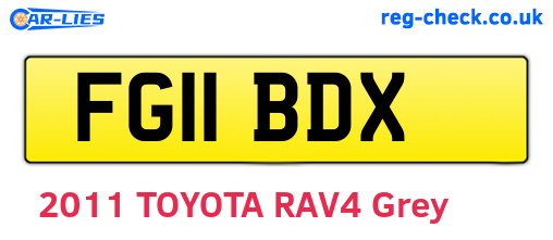 FG11BDX are the vehicle registration plates.
