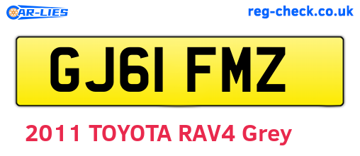 GJ61FMZ are the vehicle registration plates.