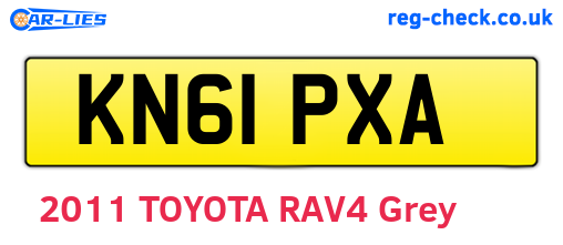 KN61PXA are the vehicle registration plates.