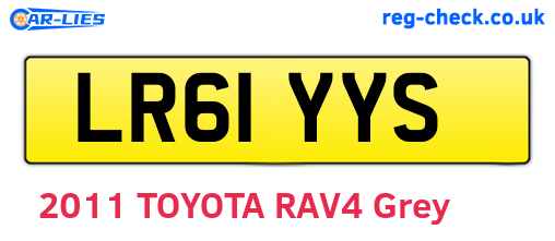 LR61YYS are the vehicle registration plates.