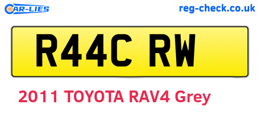R44CRW are the vehicle registration plates.
