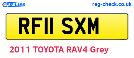 RF11SXM are the vehicle registration plates.