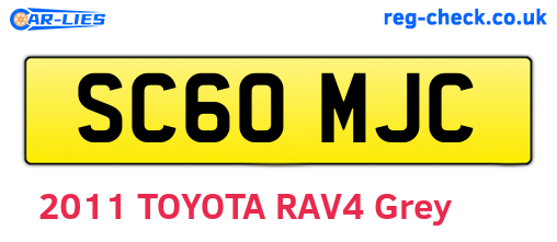 SC60MJC are the vehicle registration plates.