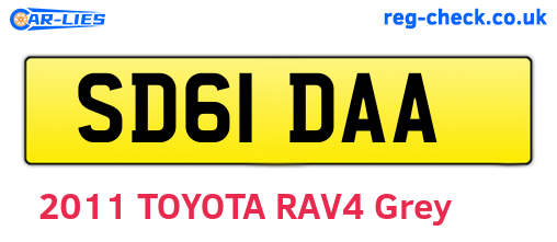 SD61DAA are the vehicle registration plates.
