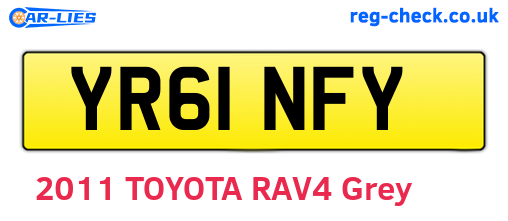 YR61NFY are the vehicle registration plates.