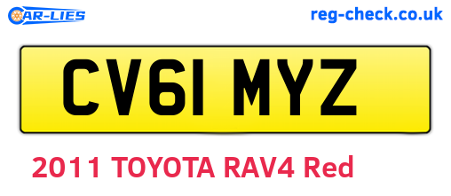 CV61MYZ are the vehicle registration plates.