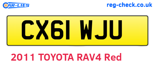 CX61WJU are the vehicle registration plates.