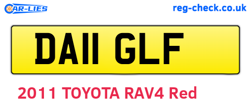 DA11GLF are the vehicle registration plates.