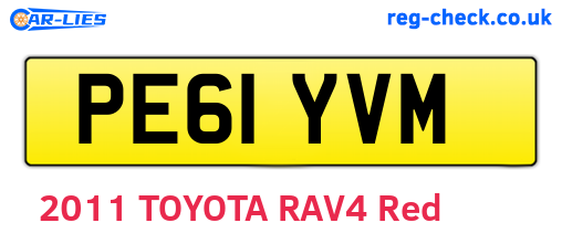PE61YVM are the vehicle registration plates.