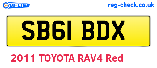 SB61BDX are the vehicle registration plates.