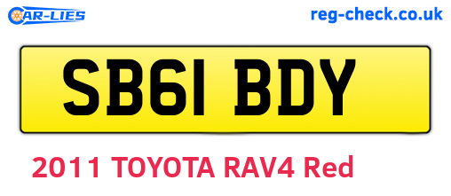 SB61BDY are the vehicle registration plates.