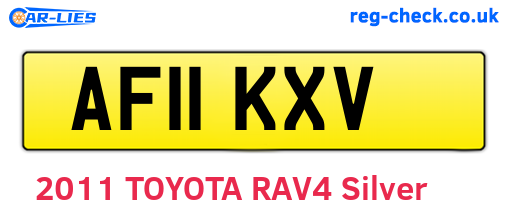 AF11KXV are the vehicle registration plates.
