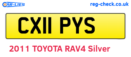 CX11PYS are the vehicle registration plates.
