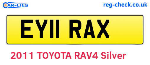 EY11RAX are the vehicle registration plates.