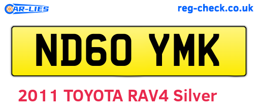 ND60YMK are the vehicle registration plates.