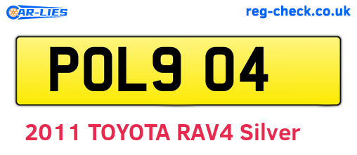 POL904 are the vehicle registration plates.
