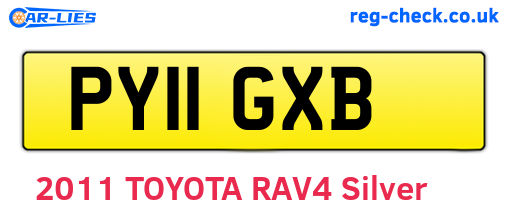 PY11GXB are the vehicle registration plates.