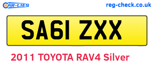 SA61ZXX are the vehicle registration plates.