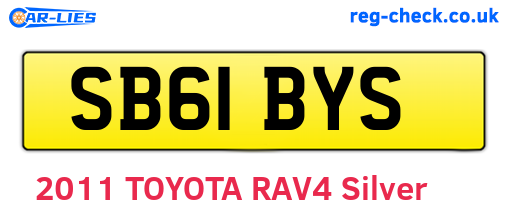 SB61BYS are the vehicle registration plates.