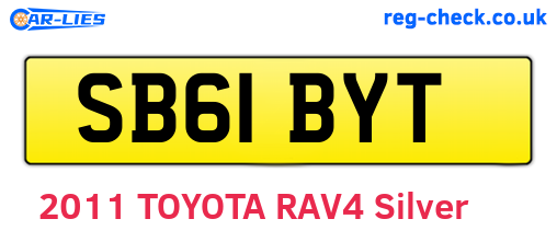 SB61BYT are the vehicle registration plates.