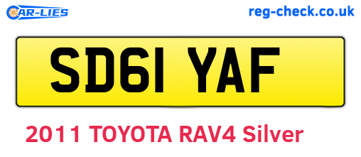 SD61YAF are the vehicle registration plates.